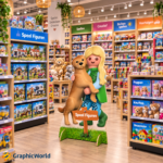 Staande display speelgoed winkel